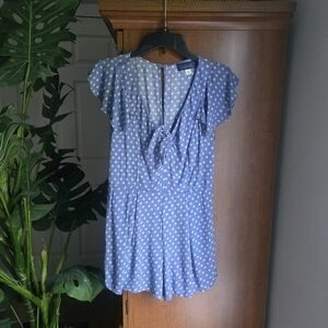 Blue Rain Blue Flutter Sleeve Romper Size Small